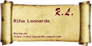 Riha Leonarda névjegykártya